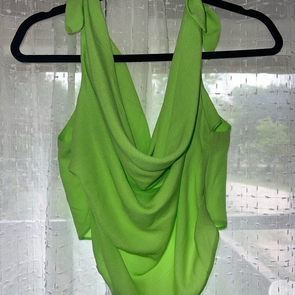 ASOS Design drape front sleeveless top with tie shoulders